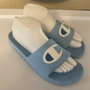 Unisex Slides Champion Sandals Women Size 9 Boys 7 Mint Light Blue